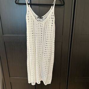 White crochet knit cover up dress. Size: US 4